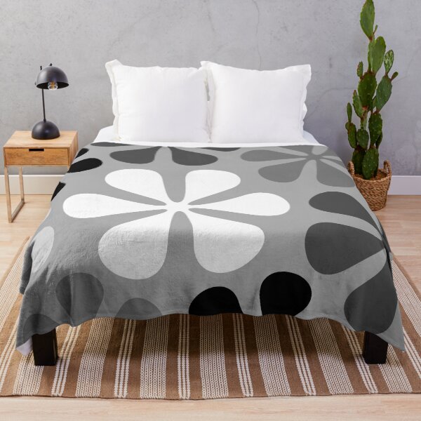 Item preview, Abstract Flowers Black White Grey designed and sold by NataliePaskell.