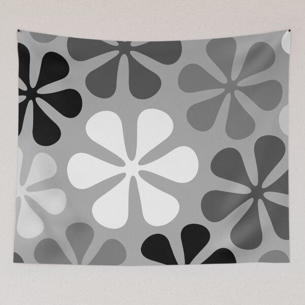 Item preview, Abstract Flowers Black White Grey designed and sold by NataliePaskell.