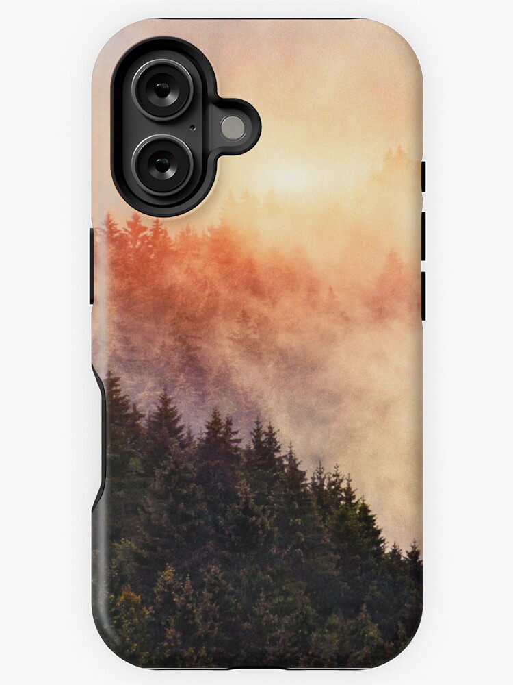 Aperçu 1 sur 4. Coque iPhone avec l'œuvre In My Other World // Sunrise In A Romantic Misty Foggy Autumn Fairytale Wilderness Forest With Trees Covered In Fog And Sunlight créée et vendue par tekay.
