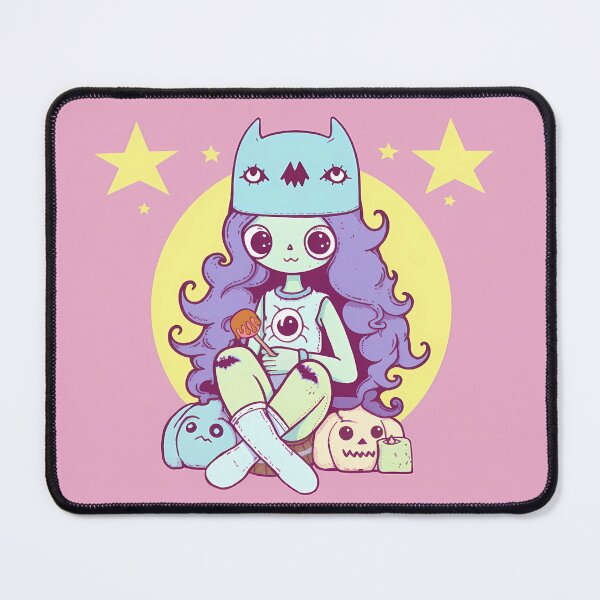 Item preview, Kawaii Halloween Pastel Goth Ragdoll Bat Girl designed and sold by AwesomeAiArt.