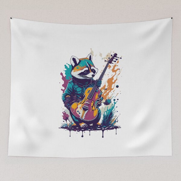 Item preview, DPrompt Design, T-Shirt, Funny Animals Shirt, Dad Gifts, Mom Gift, Her Gifts, His Gifts, Graphic Tee, Cute Raccoon Guitar designed and sold by DPrompt.