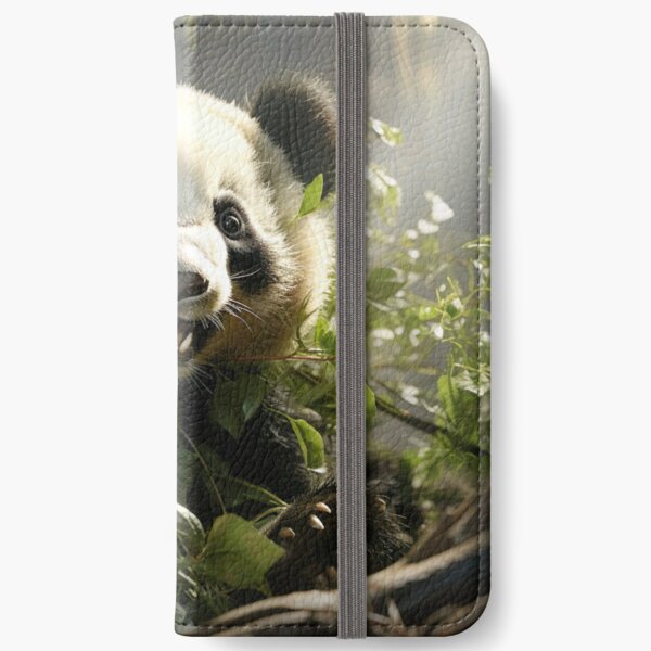 A playful panda, happily munching on bamboo, in a cute and cheerful art  style, with a moderate level of detail. sticker, joyful, vibrant colors,  cartoonish style, vector, contour, white background