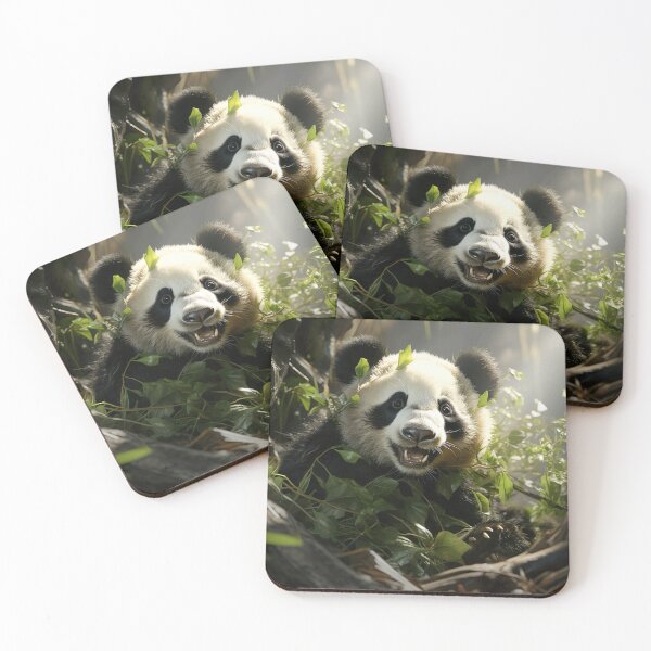 Item preview, A playful panda bear munching on bamboo  designed and sold by artumbre.