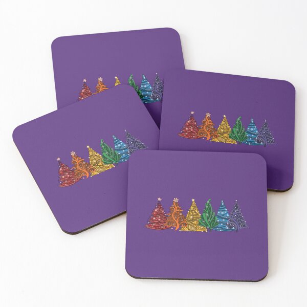 Item preview, Row of Six LGBTQ Pride Rainbow Christmas Trees Vector   	 designed and sold by zerbkvfmo36.