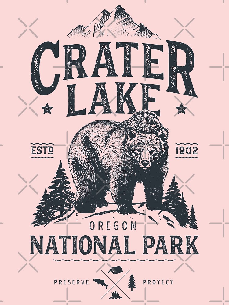 : Crater Lake National Park T Shirt Oregon Bear Vintage Tee T- Shirt : Clothing, Shoes & Jewelry