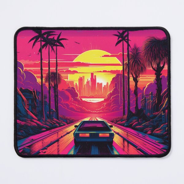 Item preview, Synthwave Sunset Drive Print designed and sold by valenzuelaray.