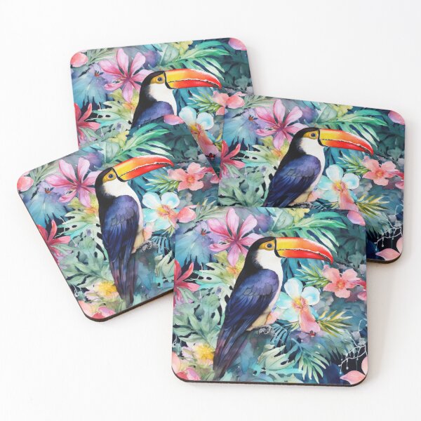 Item preview, Painterly toucan with flowers designed and sold by Adriano Carrideo.
