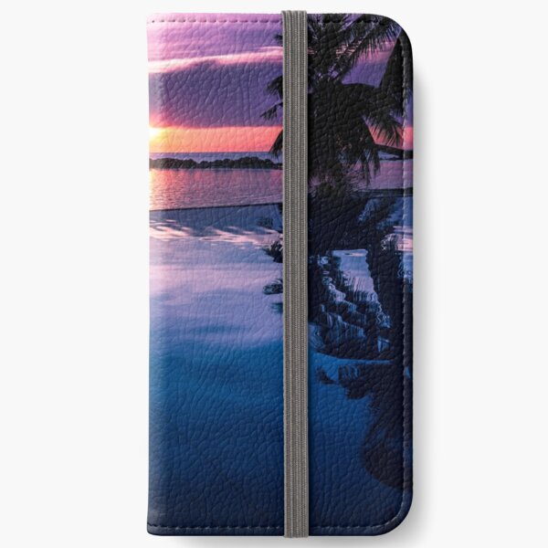 Tropical sunset pool iPhone Wallet