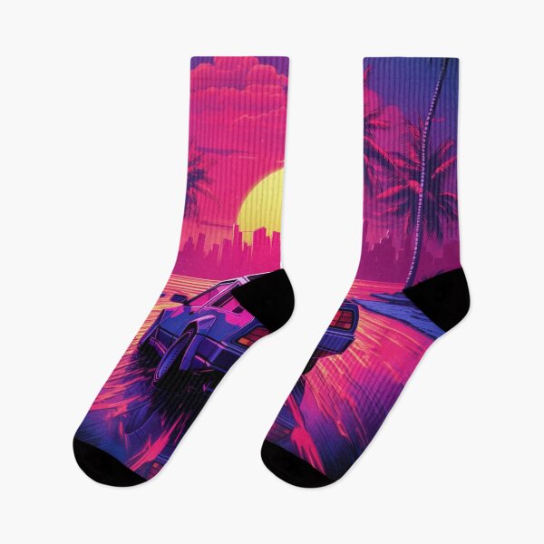 Item preview, Synthwave Sunset Drive Print designed and sold by valenzuelaray.