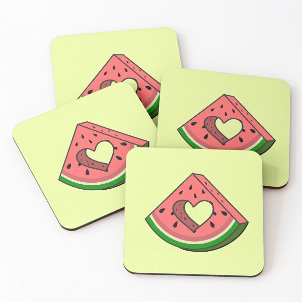 Item preview, Watermelon heart fruit slice cute summer art designed and sold by alenaz.