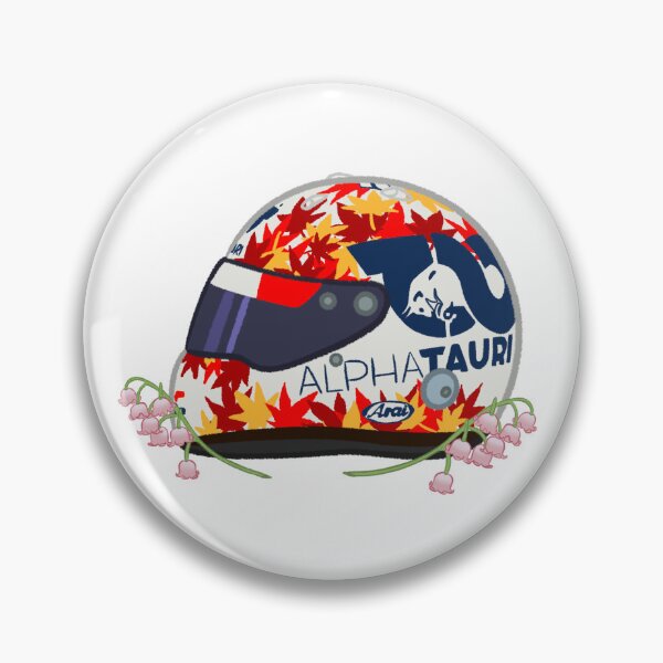 Aperçu de l'œuvre Conception de casque Yuki Tsunoda 2023 avec des fleurs. créée et vendue par OriDraws.