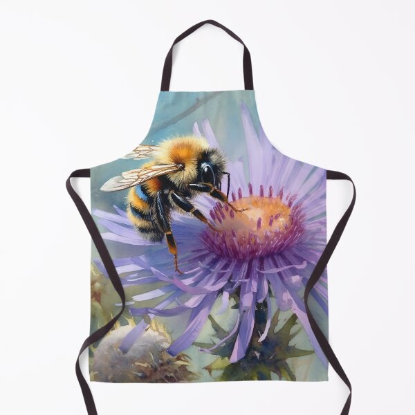 Item preview, Bee on the flower Botanical watercolor designed and sold by Art by Lilia.
