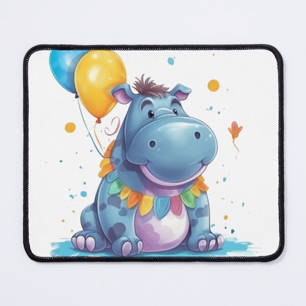 Item preview, Cute hippo and balloon designed and sold by leihan570.