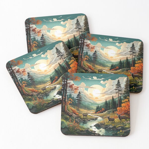 Item preview, llustration showcasing a variety of wildlife inhabiting the forest designed and sold by artumbre.