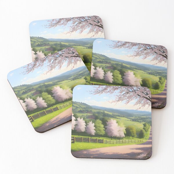 Item preview, Country road and cherry trees designed and sold by Pixeledfox.