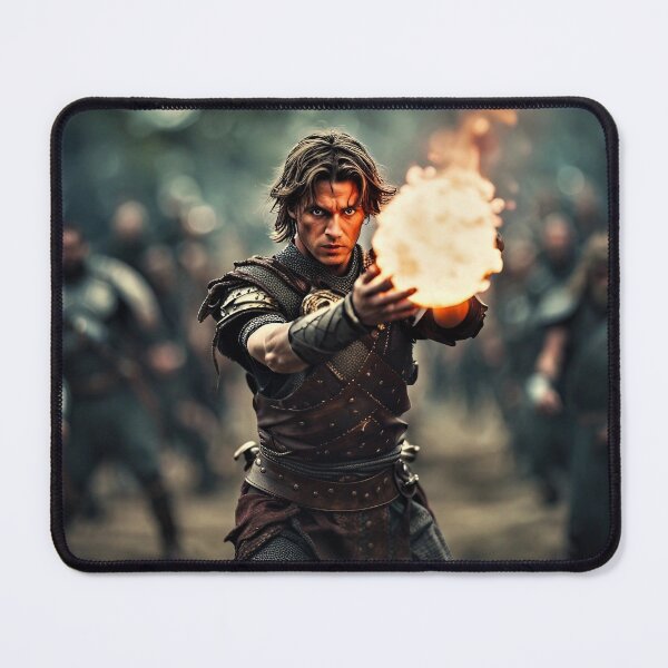 Item preview, Fiery Warrior: A Warrior Harnessing the Power of Fire designed and sold by ArtRevisualised.