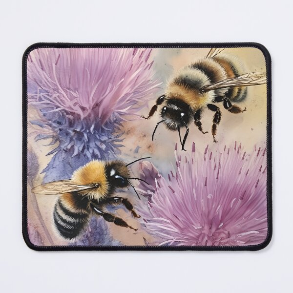 Item preview, Bee on the flower Botanical watercolor 1 designed and sold by Art by Lilia.