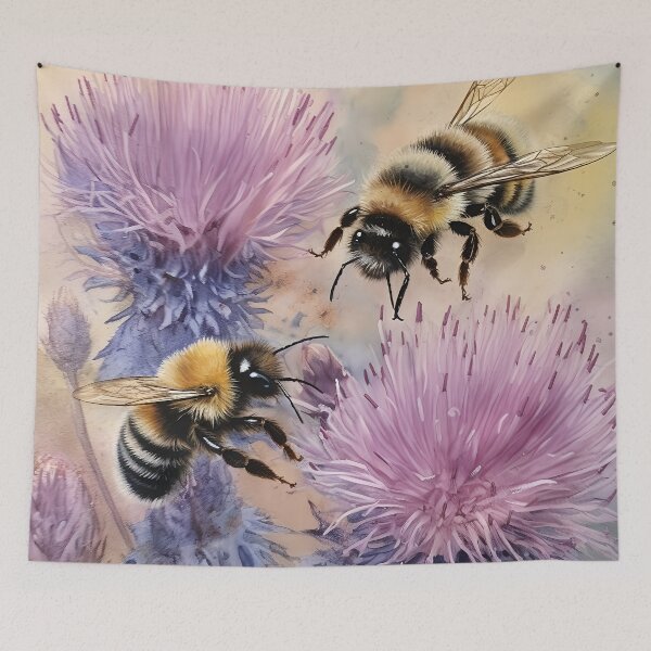 Item preview, Bee on the flower Botanical watercolor 1 designed and sold by Art by Lilia.