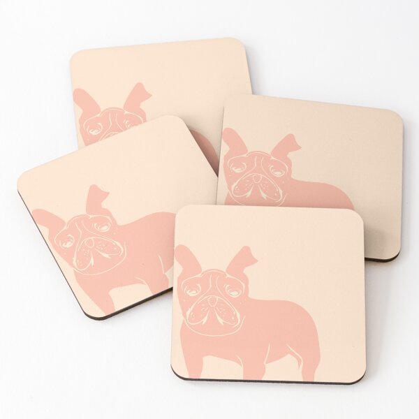 Item preview, A delicate salmon pink bulldog designed and sold by SamJanner.