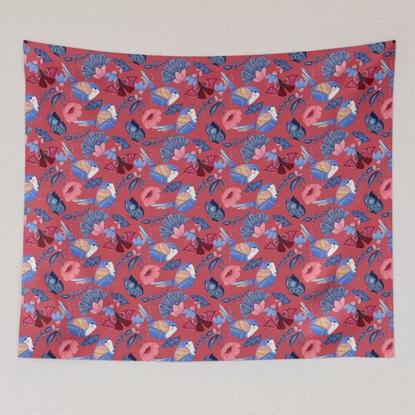Item preview, Red nature inspired pattern. Forest life illustration. designed and sold by DO-artbyDeliaO.