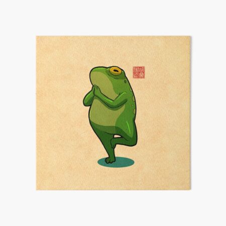 Item preview, yoga frog tree pose vrikshasana designed and sold by DingHuArt.