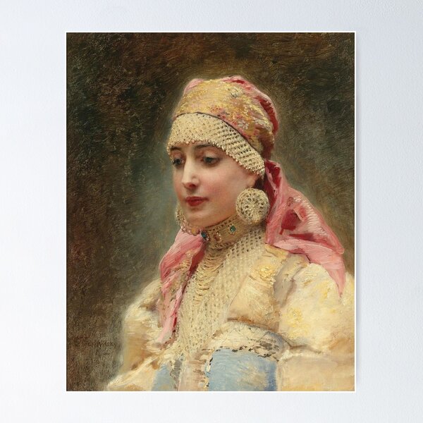 Item preview, Portrait of a Boyarina (1880) - Konstantin Makovski designed and sold by SALON DES ARTS.