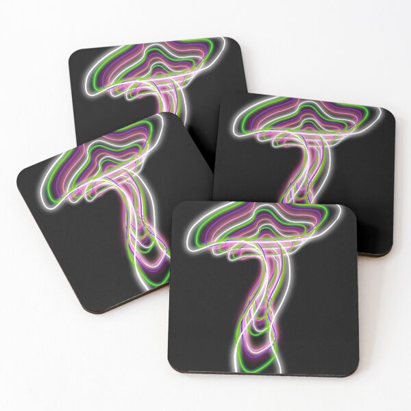 Item preview, Retro Neon Glowing Psychedelic Mushroom designed and sold by Mitch616Art.