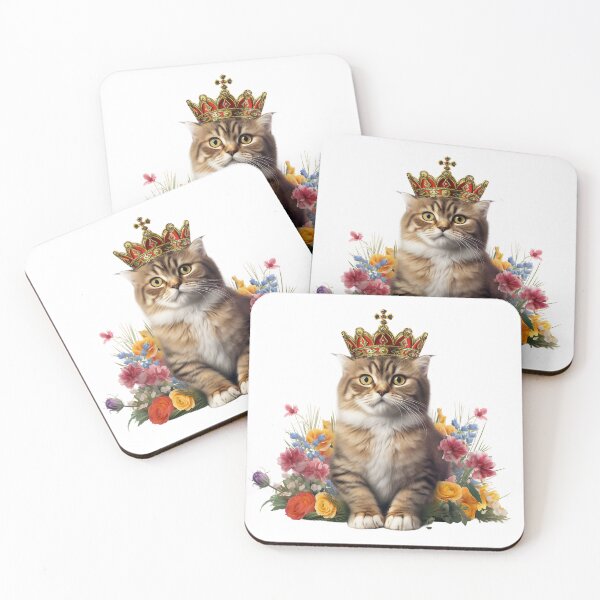 Item preview, Scottish Fold wearing a crown with Flowers designed and sold by ENTERBOX.