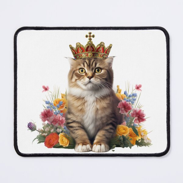 Item preview, Scottish Fold wearing a crown with Flowers designed and sold by ENTERBOX.
