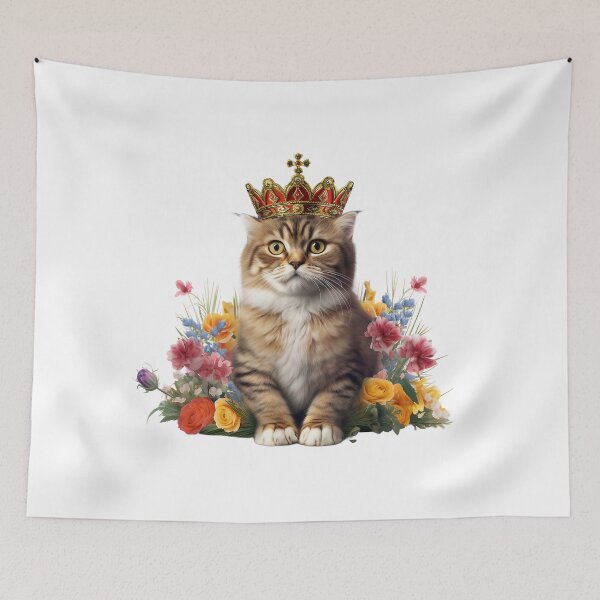 Item preview, Scottish Fold wearing a crown with Flowers designed and sold by ENTERBOX.