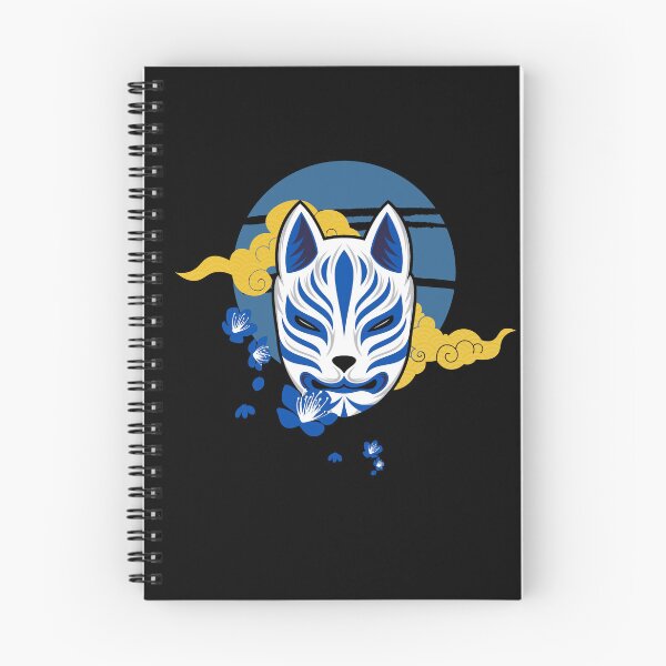 Item preview, "Black and Blue Japanese Mask: Mystical Elegance" designed and sold by PRINT SCAPE.