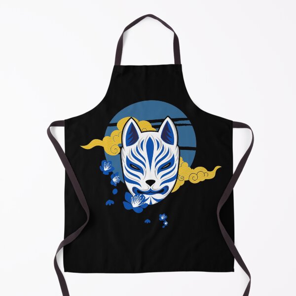 Item preview, "Black and Blue Japanese Mask: Mystical Elegance" designed and sold by PRINT SCAPE.