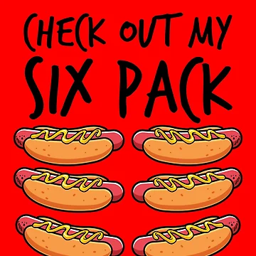 Imagen de la obra Check Out My Six Pack Funny Hotdog Abs Hotdog 4th Of July Gear de DynamicDesign