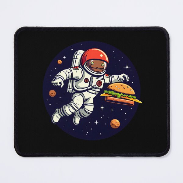 Item preview, Cosmic Delight: Astronaut with Space Burger in Bold Line designed and sold by 24hSpaceMadness.