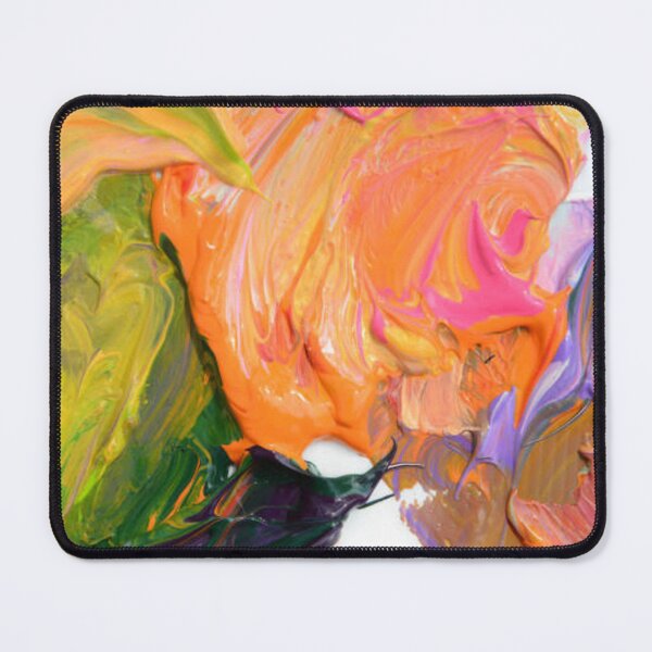 Item preview, Colorful oil paint of different colors on a palette and brushes on white background designed and sold by MTShoppingLine.