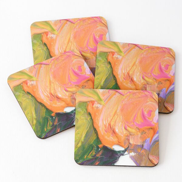 Item preview, Colorful oil paint of different colors on a palette and brushes on white background designed and sold by MTShoppingLine.