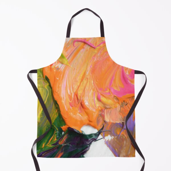 Item preview, Colorful oil paint of different colors on a palette and brushes on white background designed and sold by MTShoppingLine.