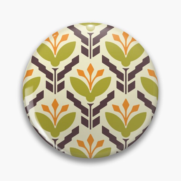 Item preview, KF 0091 D - Vintage Retro Lily Flower 70s Modern Geometric Floral Pattern designed and sold by KhakiFinch.