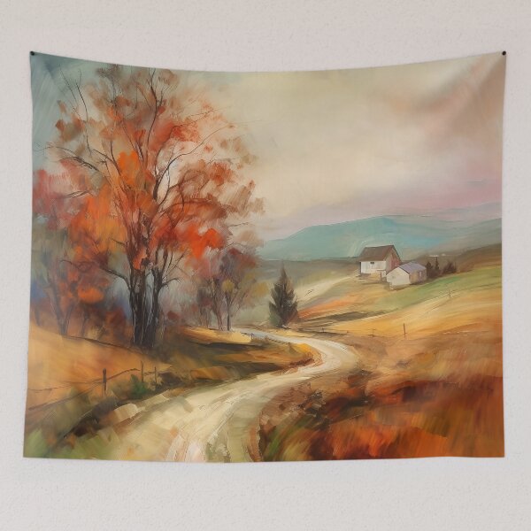 Item preview, Impressionism countryside sunset 3 designed and sold by Red Witch Art.