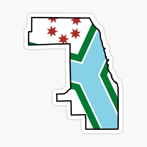 Cook County Flag Map Sticker