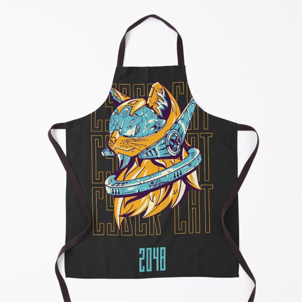 Item preview, "Cyber Cat in Black, Yellow, and Blue: Futuristic Illustration Design" designed and sold by PRINT SCAPE.