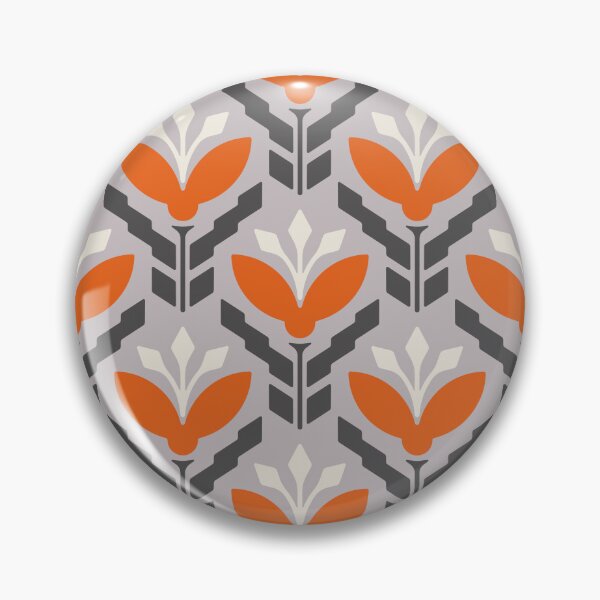 Item preview, KF 0091 F - Vintage Retro Lily Flower 70s Modern Geometric Floral Pattern designed and sold by KhakiFinch.