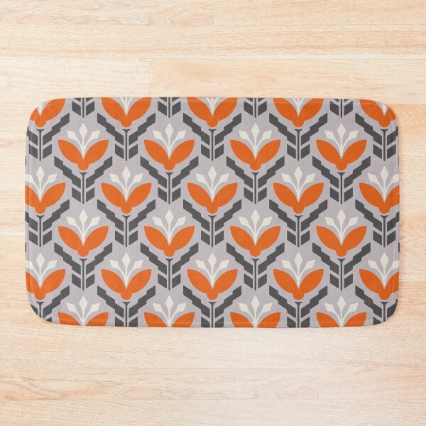 Item preview, KF 0091 F - Vintage Retro Lily Flower 70s Modern Geometric Floral Pattern designed and sold by KhakiFinch.