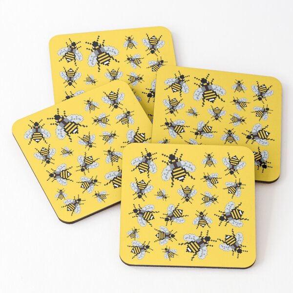 Item preview, SWARM - Retro Pixel Art Bumble Bees designed and sold by Chris Jukes.