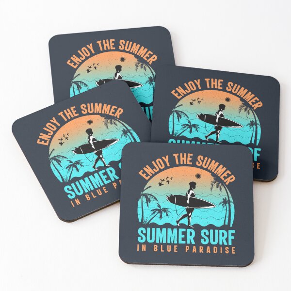 Item preview, Retro Surfer And Surfboard With Sunset And Palm Trees Summer Surfing designed and sold by xenami.