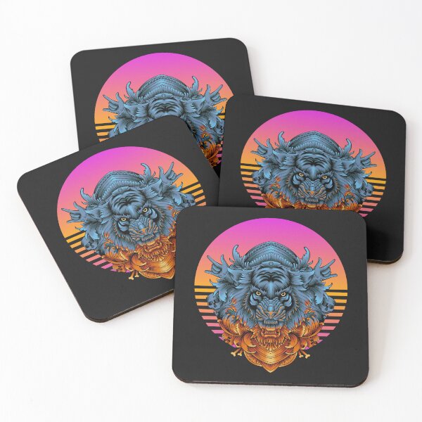 Item preview, "Sleek Black Tiger: Striking Head Illustration Design" designed and sold by PRINT SCAPE.