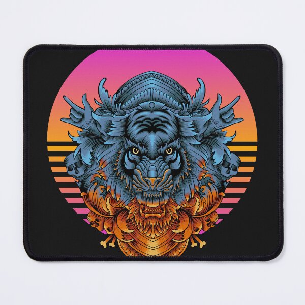 Item preview, "Sleek Black Tiger: Striking Head Illustration Design" designed and sold by PRINT SCAPE.