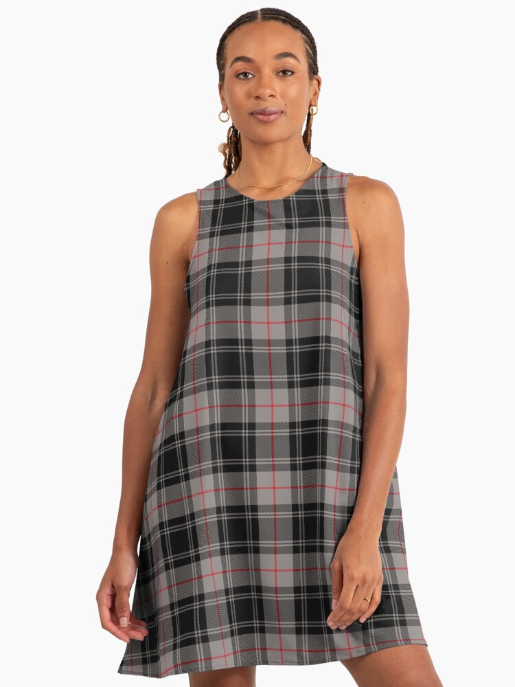 strapless open back dress Fair Trade Red and Black Check Dress main image 1