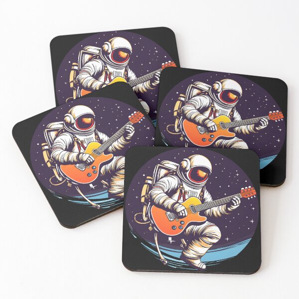 Item preview, Cosmic Jam: Astronaut Rocking Out on Guitar in Detailed Rounded Illustration designed and sold by 24hSpaceMadness.