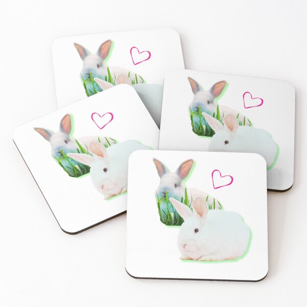 Item preview, cute funny white bunnies  designed and sold by Shinetroves.